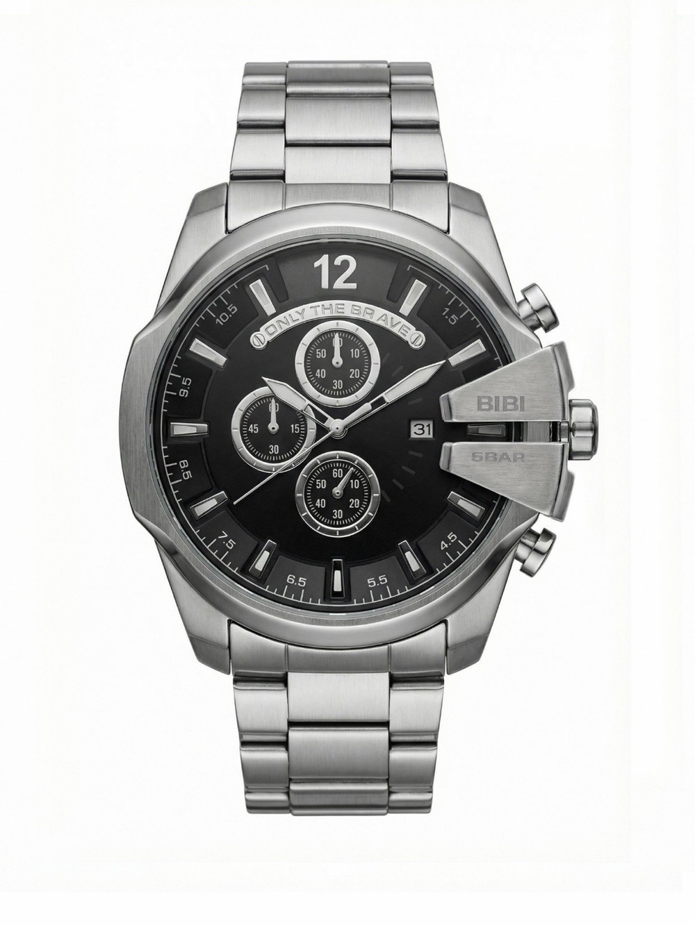 BIBI Stainless Steel Chronograph Watch - Black & Silver